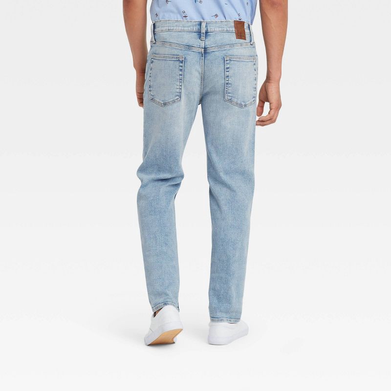slide 2 of 3, Men's Slim Straight Fit Jeans - Goodfellow & Co™ Light Blue 38x30: Heavyweight Denim, Mid Rise, Stretch Fabric, 1 ct