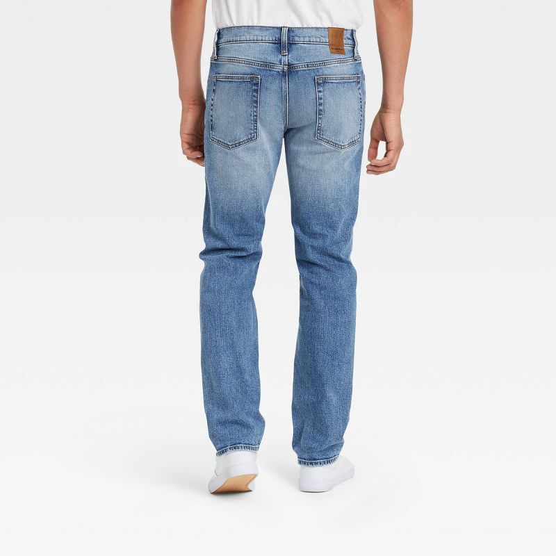 slide 2 of 3, Men's Slim Straight Fit Jeans - Goodfellow & Co™ Indigo Blue 30x30: Heavyweight Denim, Mid Rise, Stretch Fabric, 1 ct