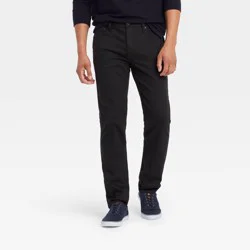 Men's Slim Fit Jeans - Goodfellow & Co™ Black 38x30: Heavyweight Stretch Denim, Mid Rise, Fly Button