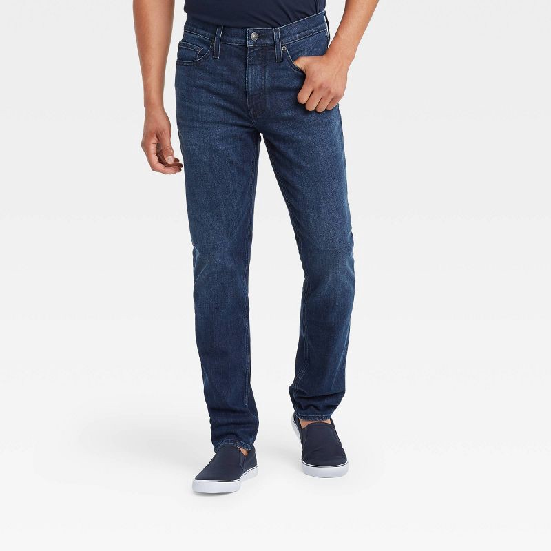 slide 1 of 3, Men's Slim Fit Jeans - Goodfellow & Co™ Dark Blue Wash 32x30, 1 ct