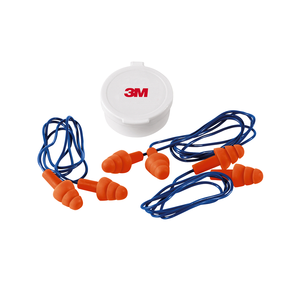 slide 3 of 5, 3M Corded Reusable Earplugs with Case, 3 ct