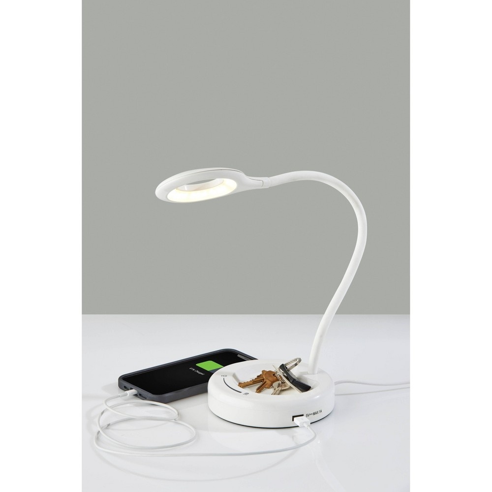 slide 2 of 4, Dimmable Desk Lamp (Includes LED Light Bulb) White - Adesso, 1 ct