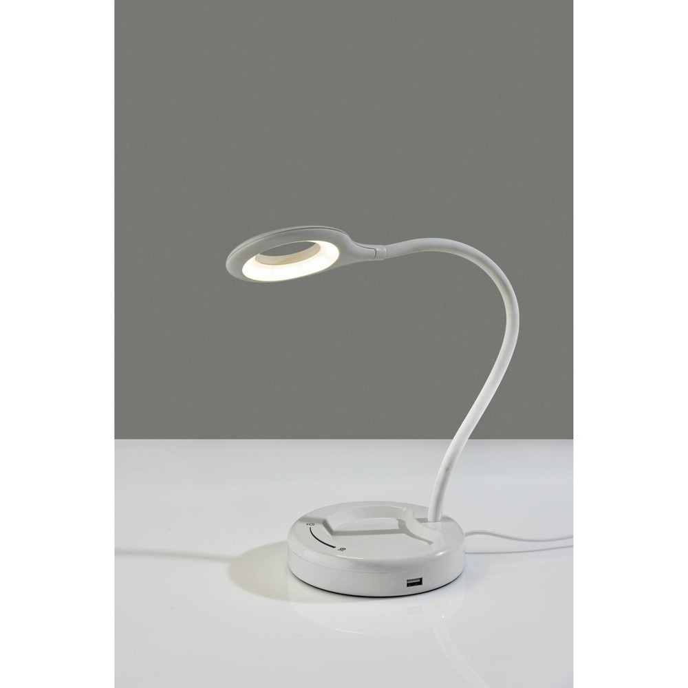 slide 3 of 4, Dimmable Desk Lamp (Includes LED Light Bulb) White - Adesso, 1 ct