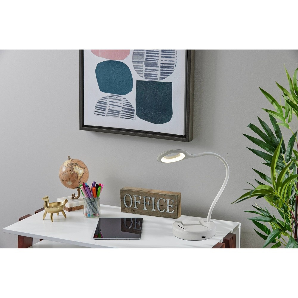 slide 4 of 4, Dimmable Desk Lamp (Includes LED Light Bulb) White - Adesso, 1 ct