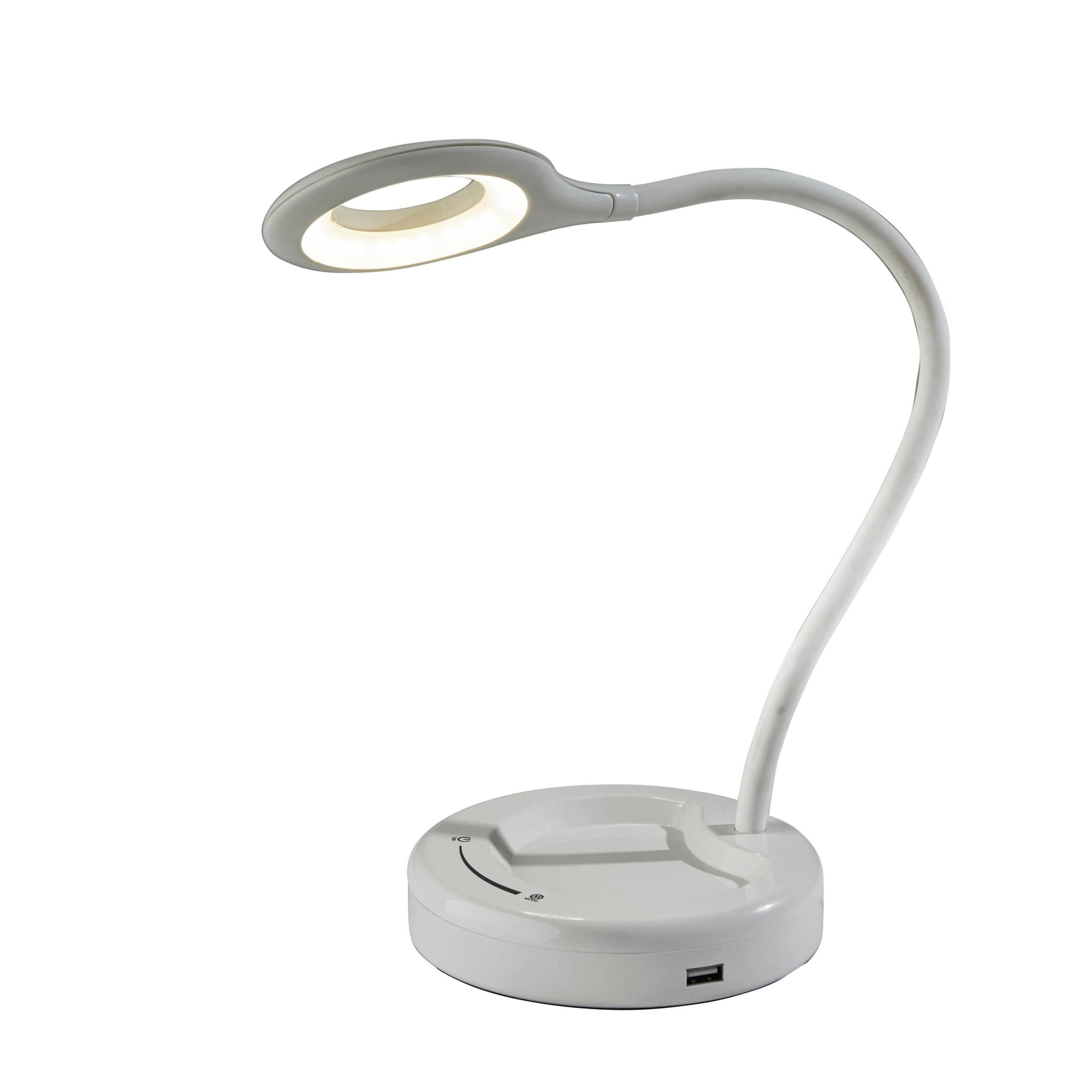 slide 1 of 4, Dimmable Desk Lamp (Includes LED Light Bulb) White - Adesso, 1 ct