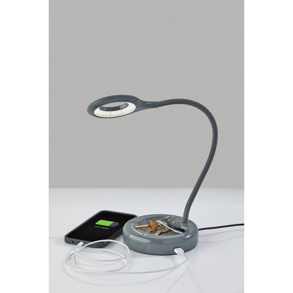 slide 2 of 5, Dimmable Desk Lamp (Includes LED Light Bulb) Gray - Adesso, 1 ct