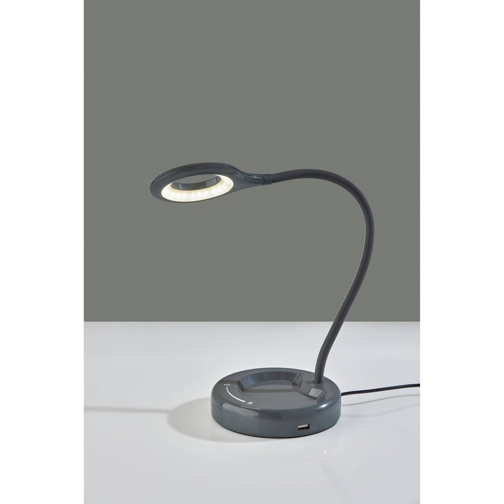 slide 3 of 5, Dimmable Desk Lamp (Includes LED Light Bulb) Gray - Adesso, 1 ct