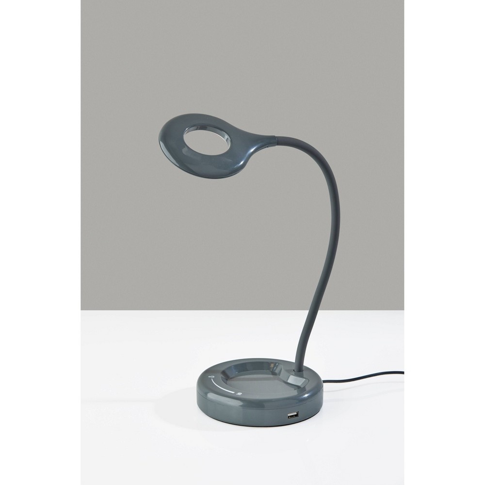 slide 4 of 5, Dimmable Desk Lamp (Includes LED Light Bulb) Gray - Adesso, 1 ct