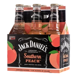 Jack Daniel'S Country Cocktail Malt Southern Peach Jack Daniel's Country Cocktails Southern Peach, 6 Pack, 10 fl oz Bottles, 4.8% ABV, FMB