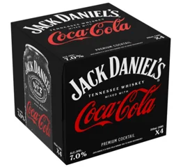 Jack Daniel's Tennesse Whiskey Premium Coca Cola Cocktail 4 - 355 ml Cans