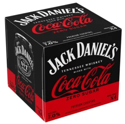 Jack Daniel's Tennesse Whiskey Coca Cola Cocktail 4 - 355 ml Cans
