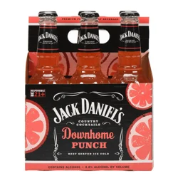 Jack Daniel'S Country Cocktail Malt Downhome Punch Jack Daniel's Country Cocktails Downhome Punch, 6 Pack, 10 fl oz Bottles, 4.8% ABV, FMB