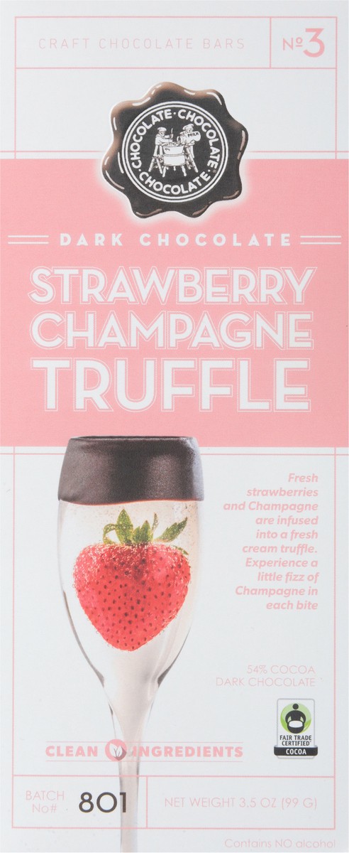 slide 8 of 13, Chocolate Chocolate Chocolate Strawberry Champagne Truffle Dark Chocolate 3.5 oz, 3.5 oz