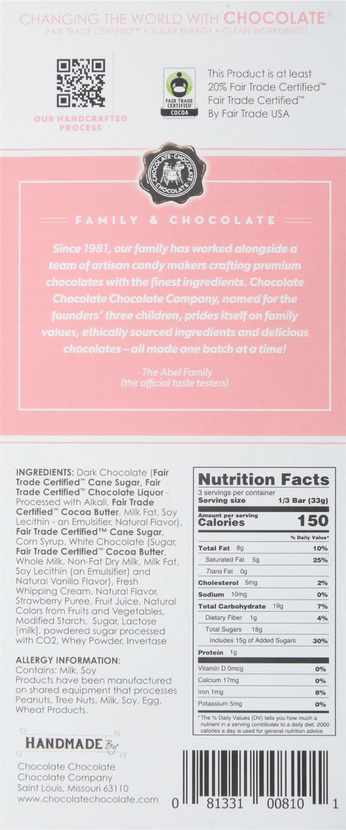 slide 5 of 13, Chocolate Chocolate Chocolate Strawberry Champagne Truffle Dark Chocolate 3.5 oz, 3.5 oz