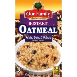 Our Family Raisins, Dates & Walnuts Instant Oatmeal - 10 ct