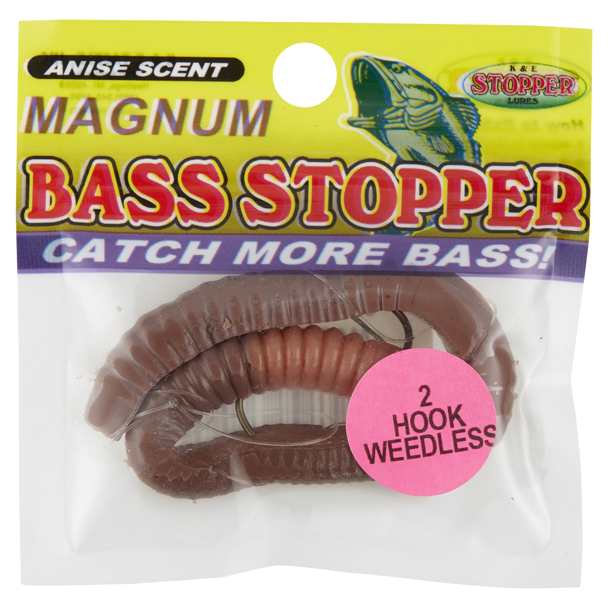 slide 1 of 1, Bass Stopper Magnum 2 Hook Weedless Natural, 1 ct
