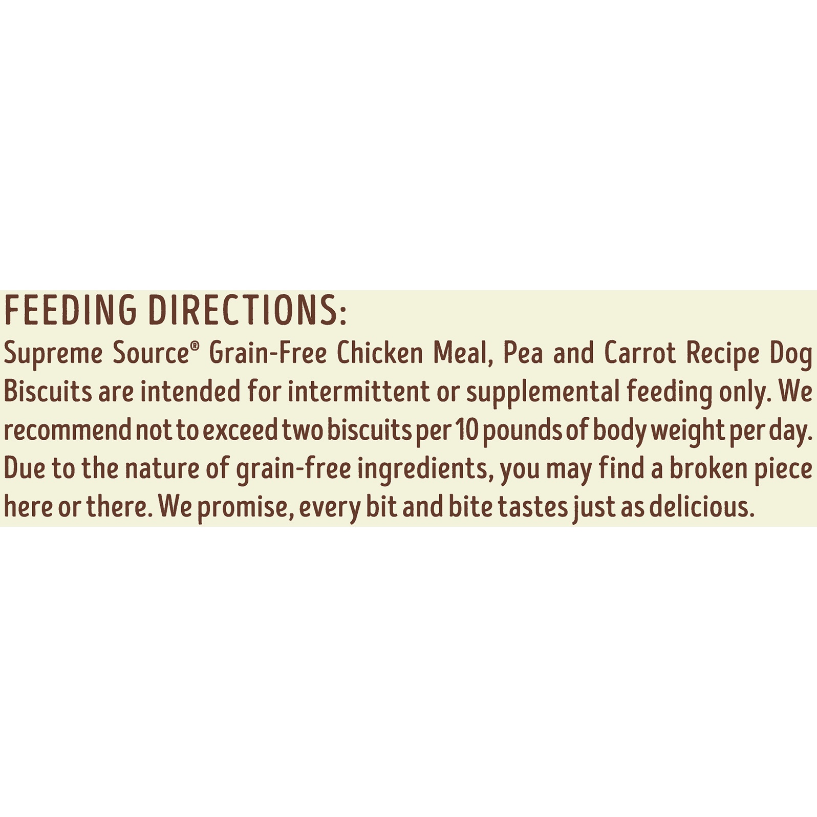 slide 8 of 9, Supreme Source Grain-Free Chicken Meal, Pea and Carrot Recipe Gourmet Dog Biscuits, 16 oz