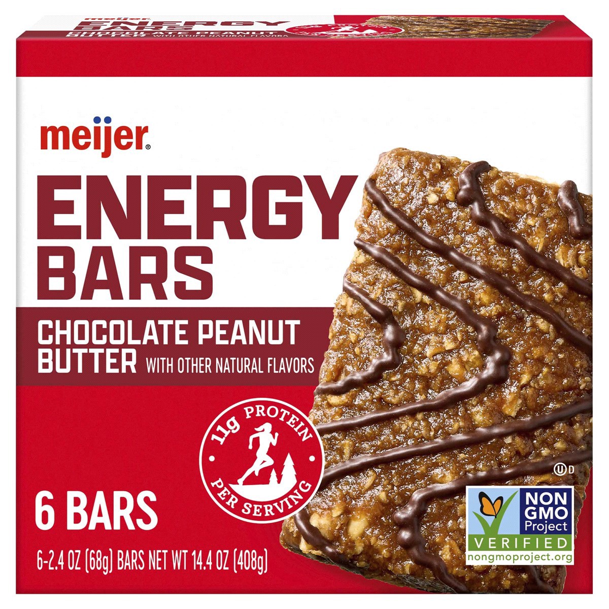 slide 1 of 17, Meijer Energy Bar Chocolate Peanut Butter, 6 ct