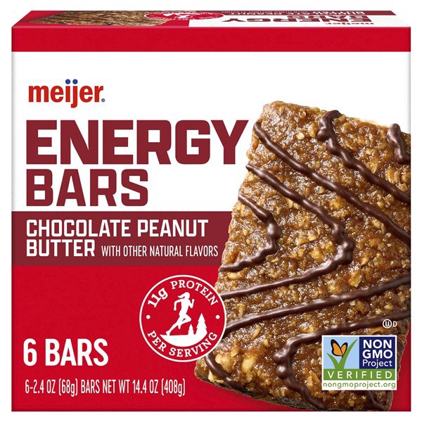 slide 10 of 17, Meijer Energy Bar Chocolate Peanut Butter, 6 ct