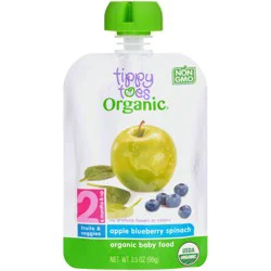 Tippy Toes Organic Apple Blueberry Spinach Baby Food 3.5 oz
