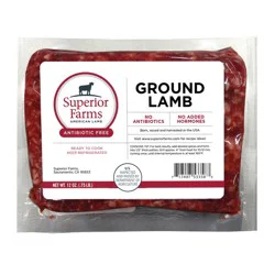 Superior Farms American Ground Lamb, Antibiotic Free 12 Oz