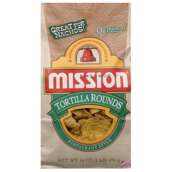 slide 1 of 1, Mission White Round Chips, 16 oz