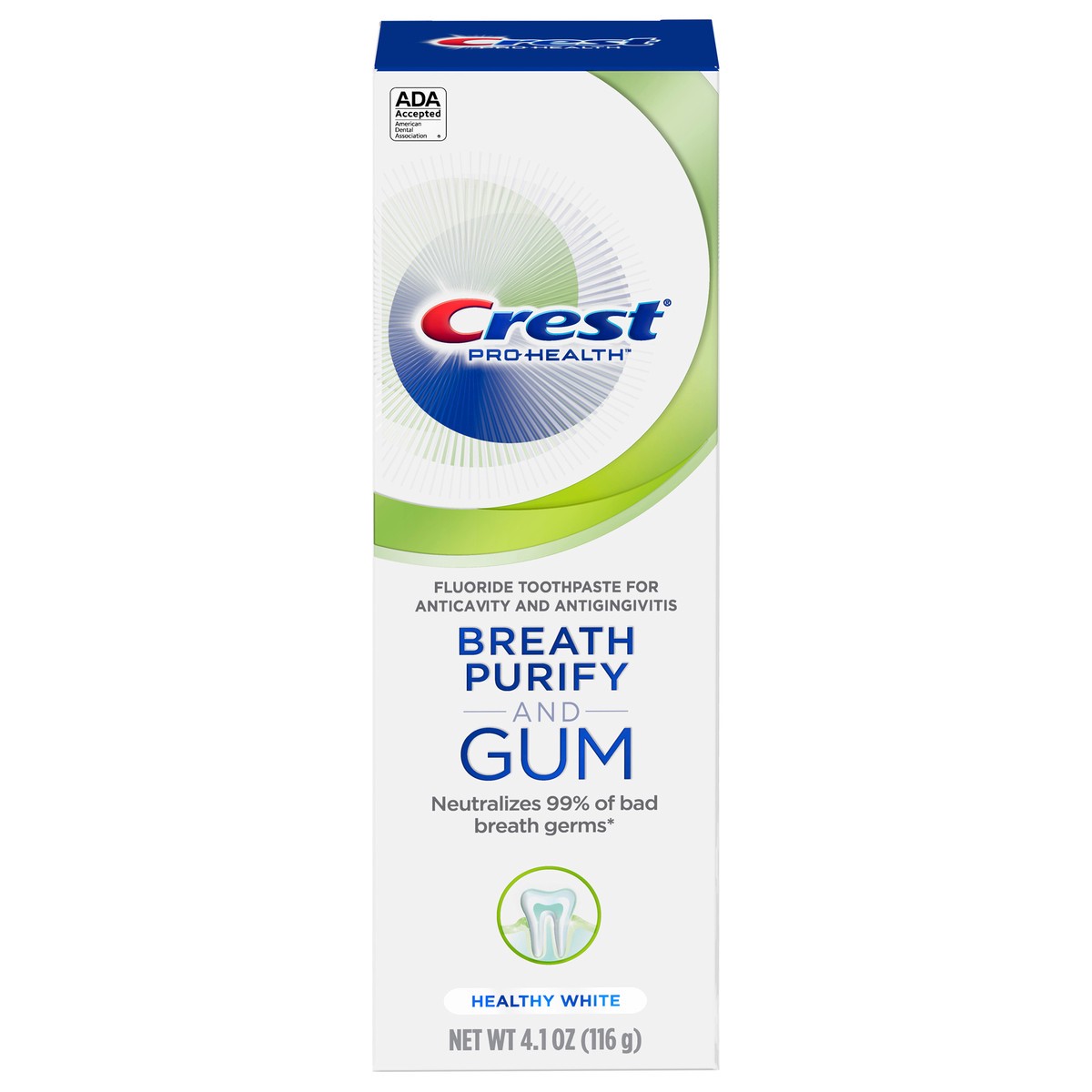 slide 1 of 3, Crest Breath Purify & Gum Healthy White Anticavity Fluoride Toothpaste, 4.1 oz, 4.1 oz