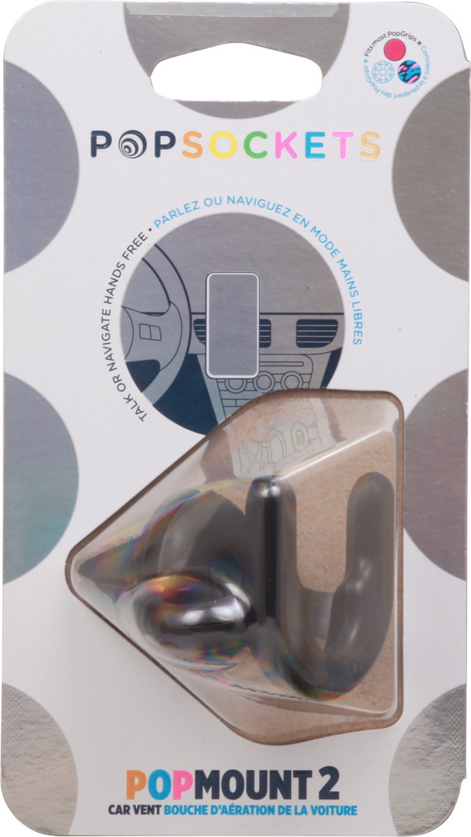 slide 9 of 11, PopSockets Black Car Vent PopMount 2 1 ea, 1 ct