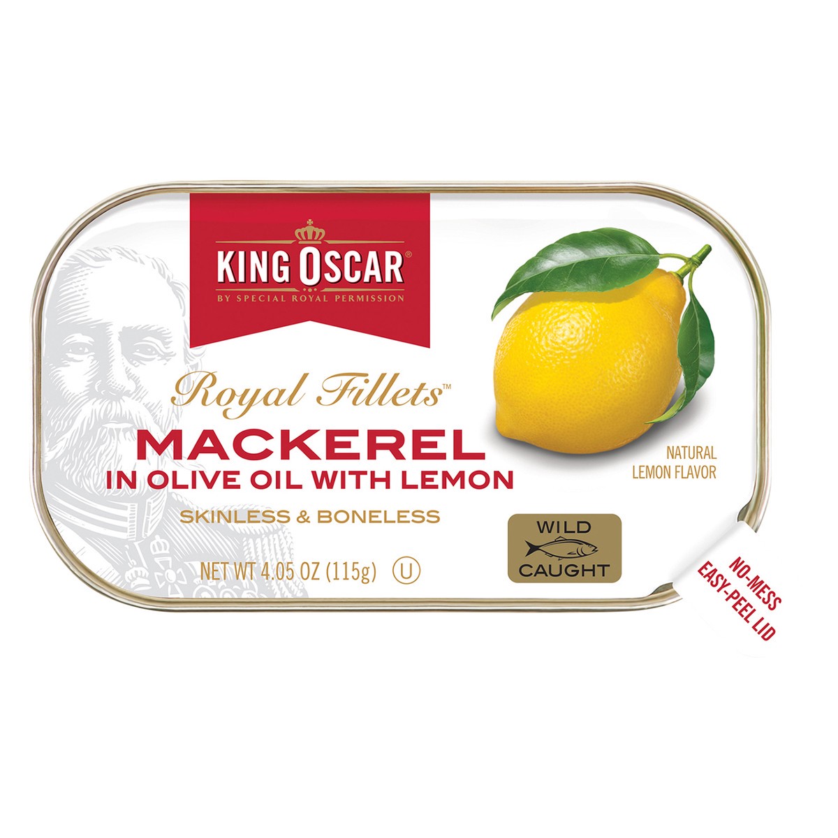 slide 4 of 5, King Oscar Royal Fillet Skinless/Boneless Mackerel in Olive Oil and Lemon 4.05 oz, 4.05 oz