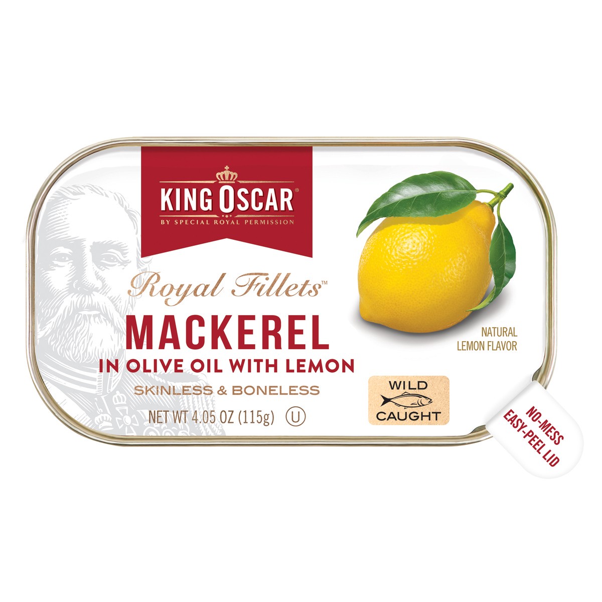 slide 1 of 5, King Oscar Royal Fillet Skinless/Boneless Mackerel in Olive Oil and Lemon 4.05 oz, 4.05 oz