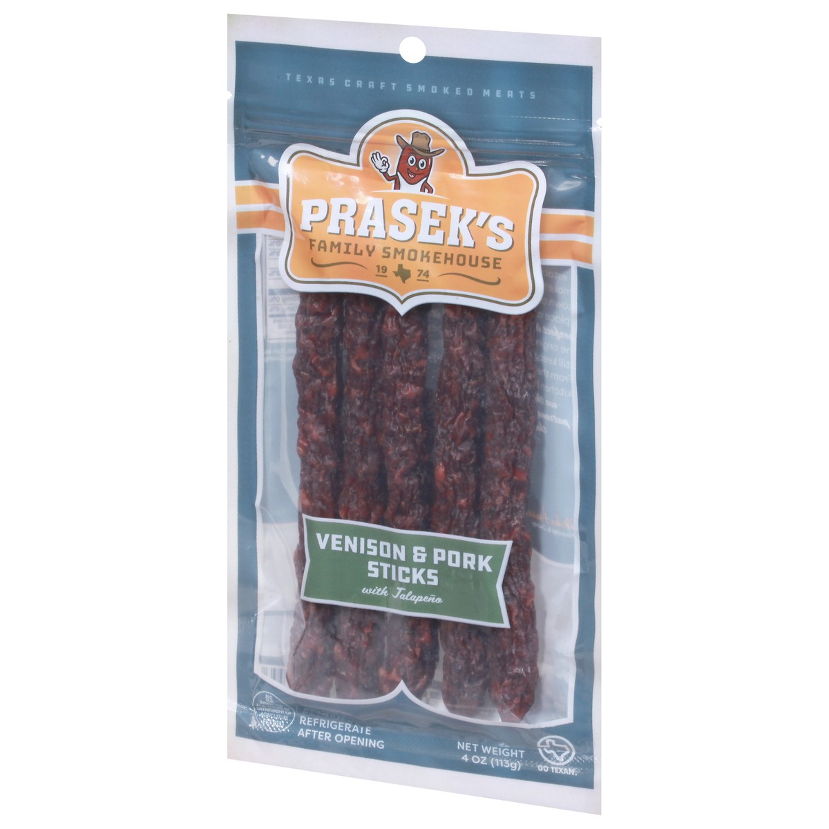 slide 9 of 14, Prasek's Dry Venison & Pork Sticks with Jalapeno, 4 oz