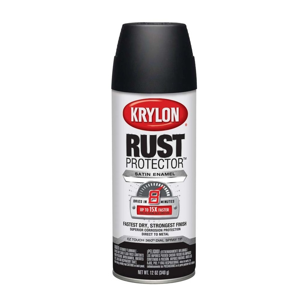 slide 1 of 1, Krylon Rust Protector Satin White Spray Paint, 12 oz