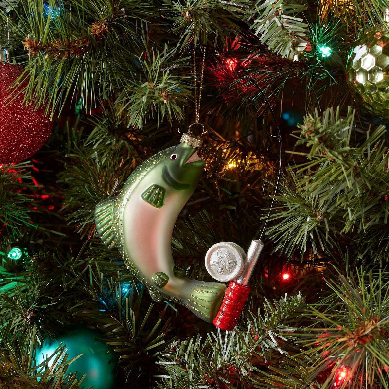slide 2 of 3, Glass Fishing Christmas Tree Ornament - Wondershop™, 1 ct