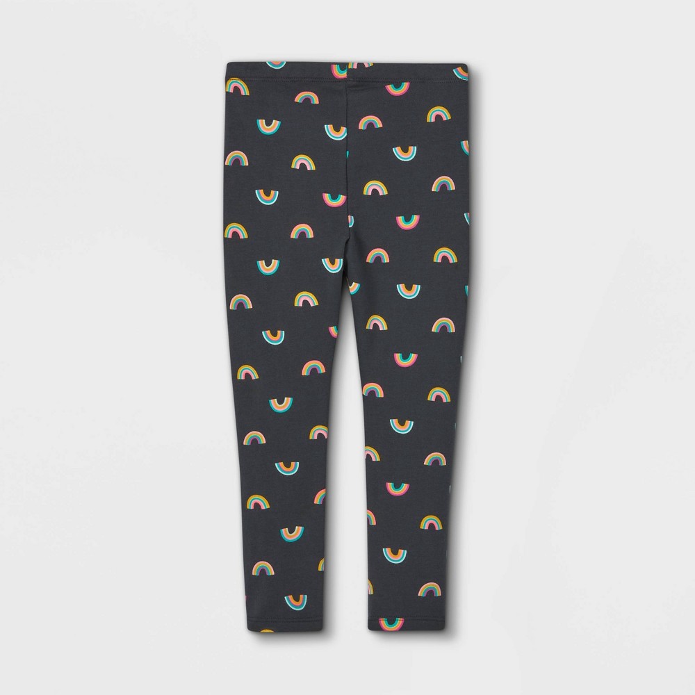 slide 2 of 2, Toddler Girls' Rainbow Leggings - Cat & Jack Dark Gray 4T, 1 ct