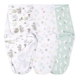 aden + anais essentials Baby Winnie the Pooh 100% Cotton Quick Change Easy 3pk Sleeveless Swaddle Wraps - Winnie the Pooh 0-3m