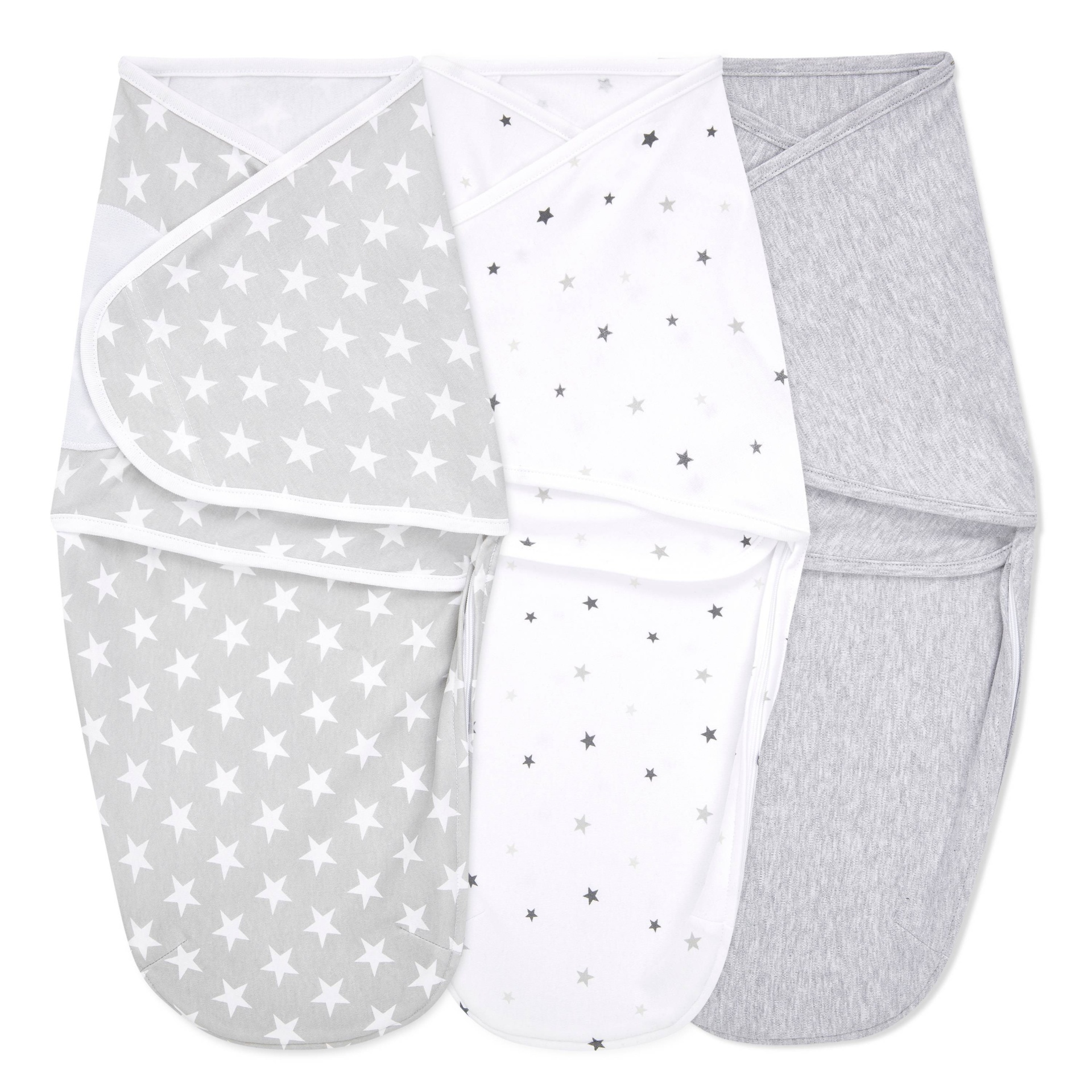 slide 1 of 3, aden + anais Essentials Easy Swaddle Wrap - Twinkle Neutral 0-3 Months 3pk, 1 ct