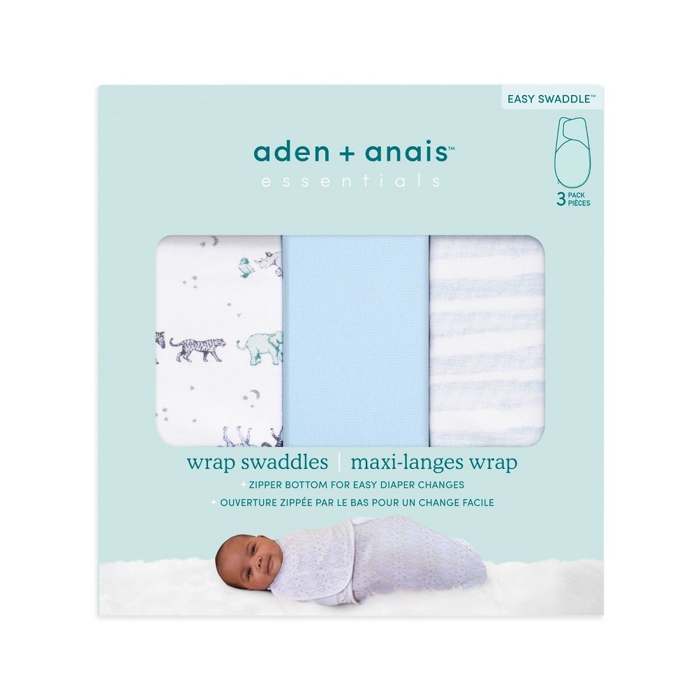 aden + anais Essentials Easy Swaddle Wrap Rising Star Boy 03 Months 3pk 1 ct Shipt