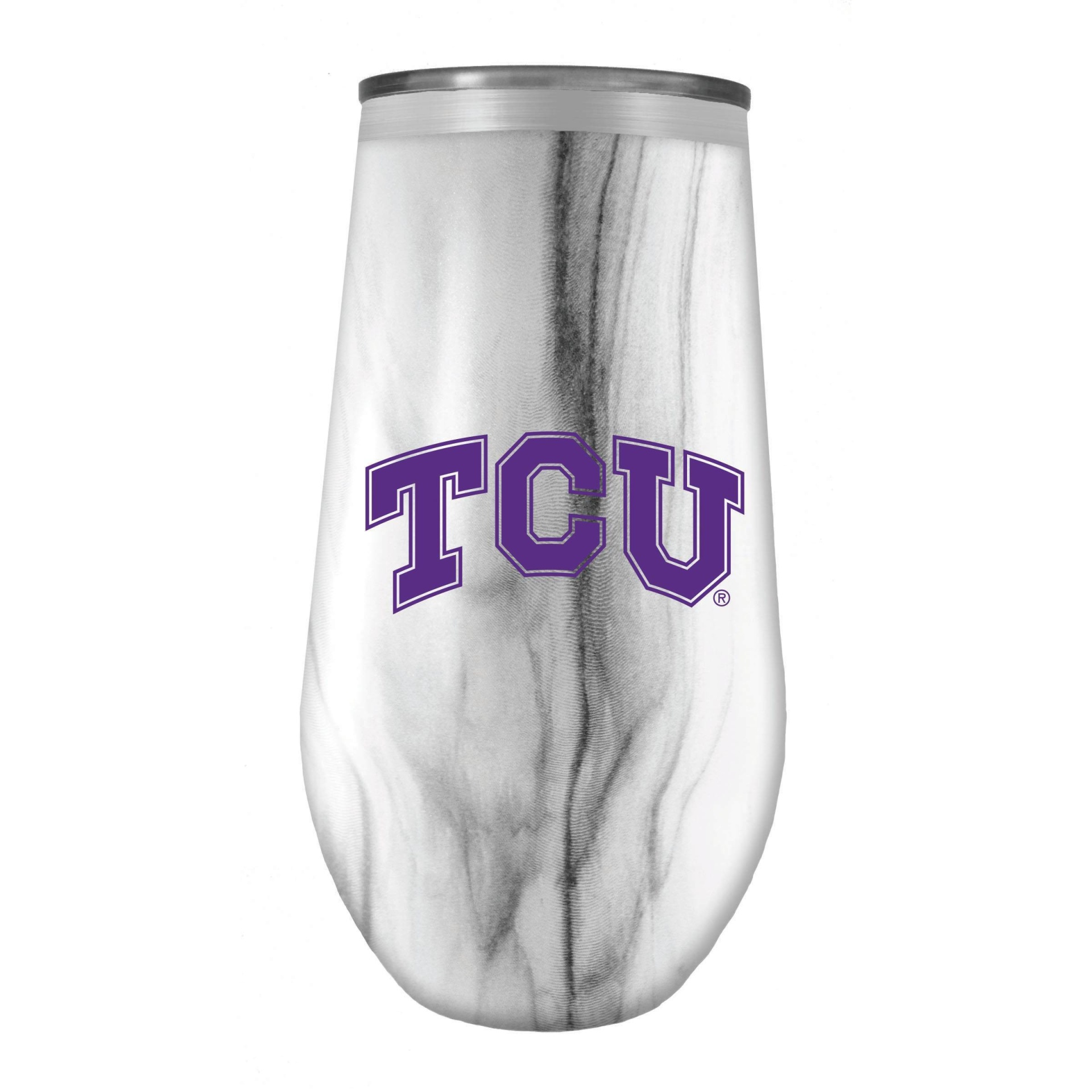 slide 1 of 3, NCAA TCU Horned Frogs Marble Tall Stemless Stainless Steel Tumbler, 16 oz