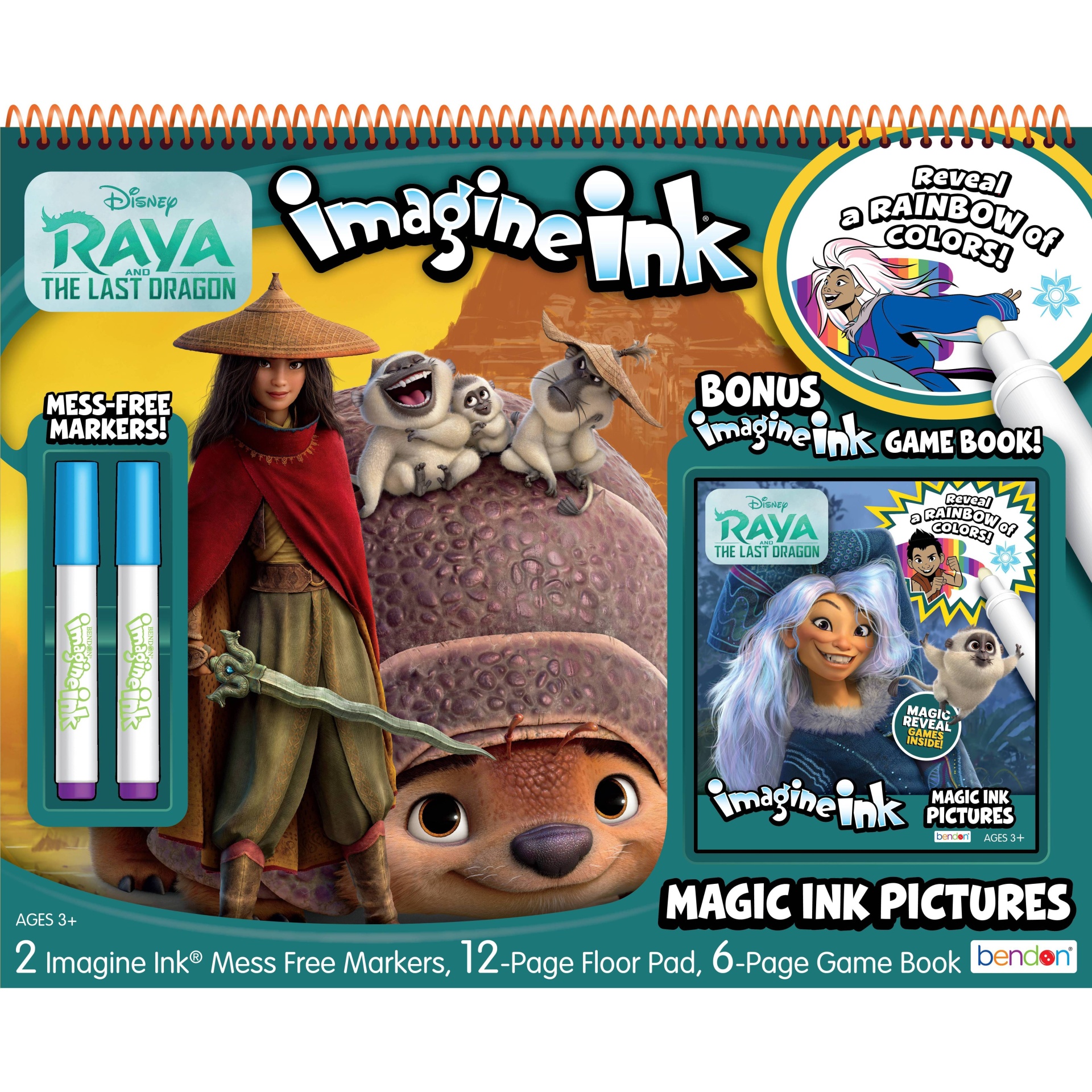 slide 1 of 5, Disney Raya & the Last Dragon Imagine Ink Giant Floor Pad with Bonus Book, 1 ct