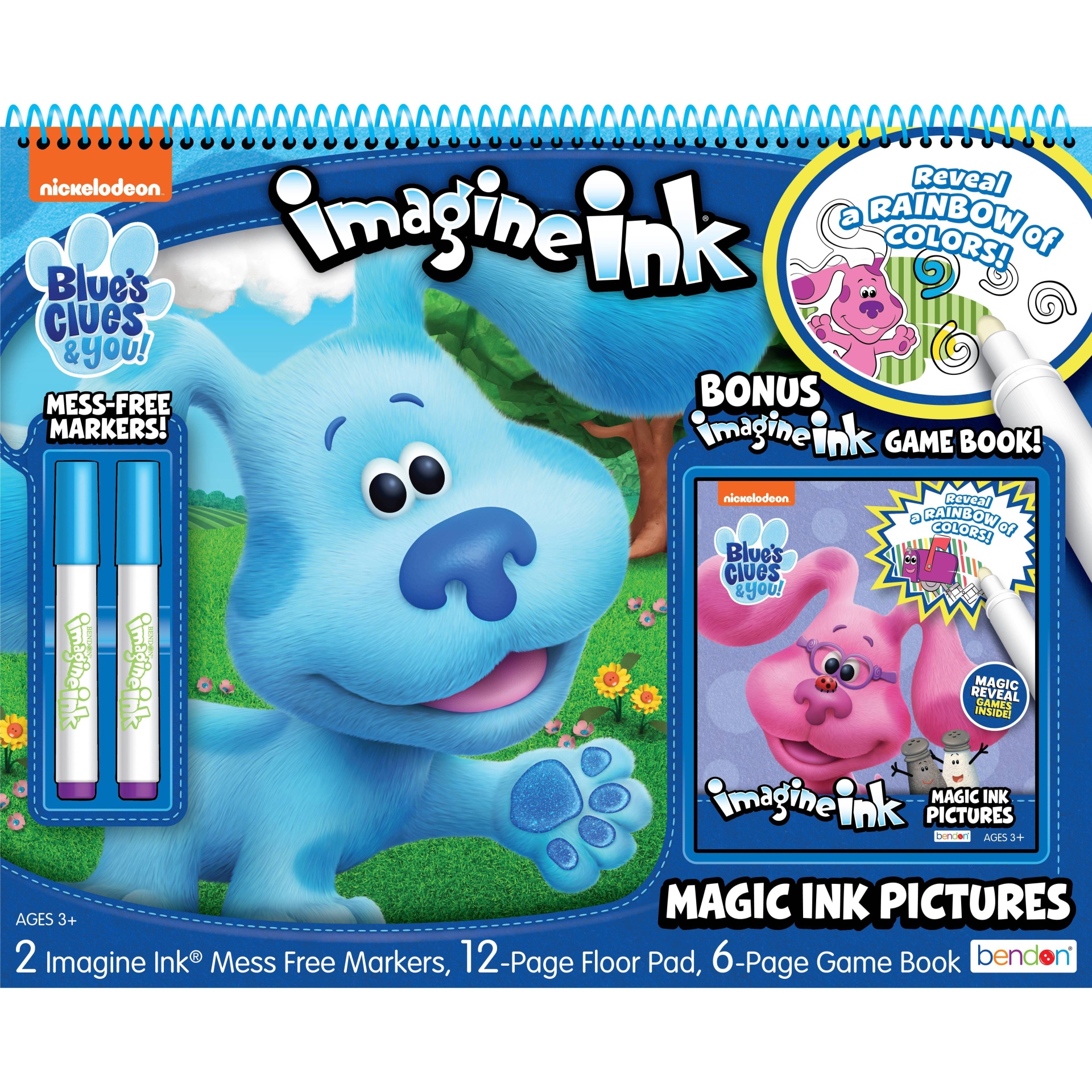 slide 1 of 5, Nickelodeon Blue's Clues Imagine Ink Giant Floor Pad with Bonus Book, 1 ct