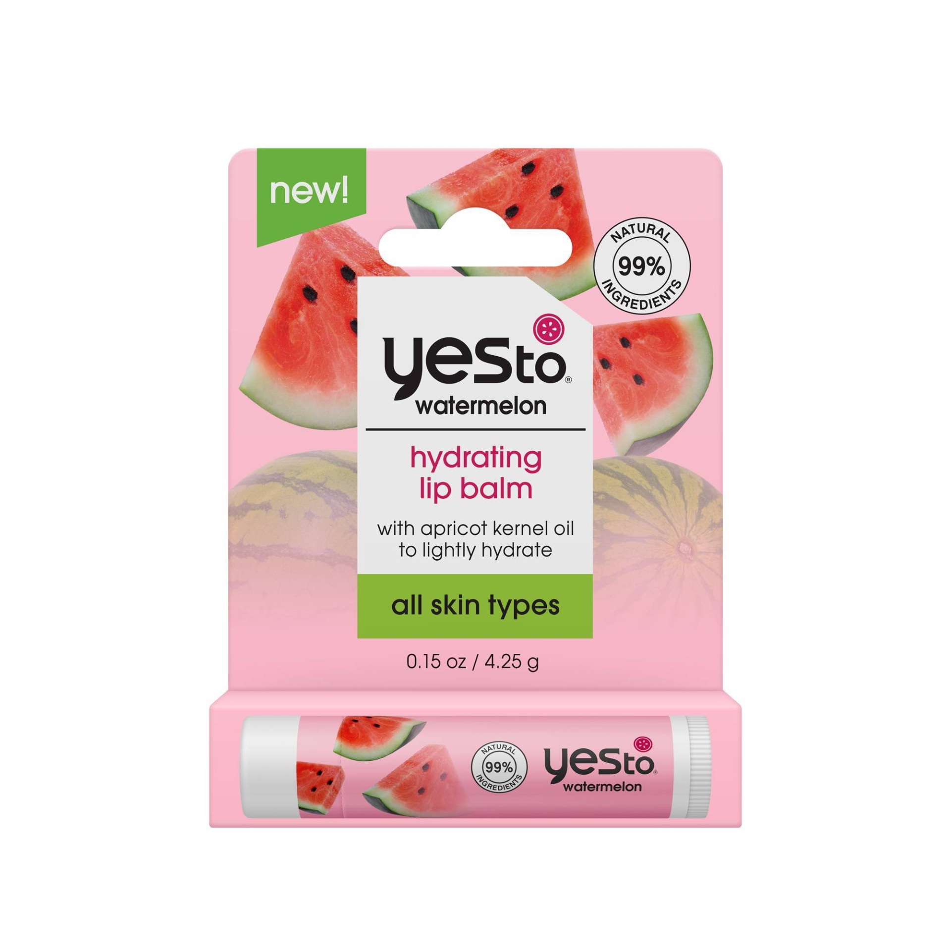 slide 1 of 4, Yes To Watermelon Hydrating Lip Balm, 0.15 oz