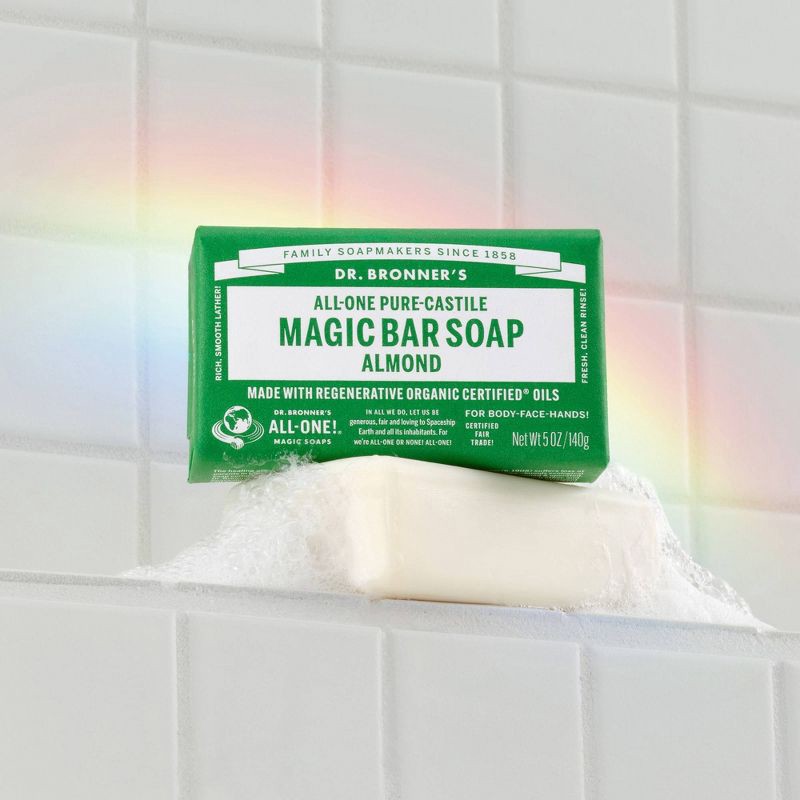 slide 3 of 7, Dr. Bronner's All-One Pure-Castile Magic Bar Soap - Almond - 5oz, 5 oz