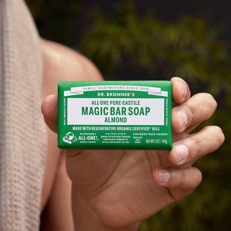 slide 4 of 7, Dr. Bronner's All-One Pure-Castile Magic Bar Soap - Almond - 5oz, 5 oz