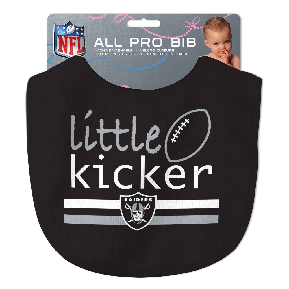 slide 3 of 3, NFL Las Vegas Raiders Baby Bib, 1 ct