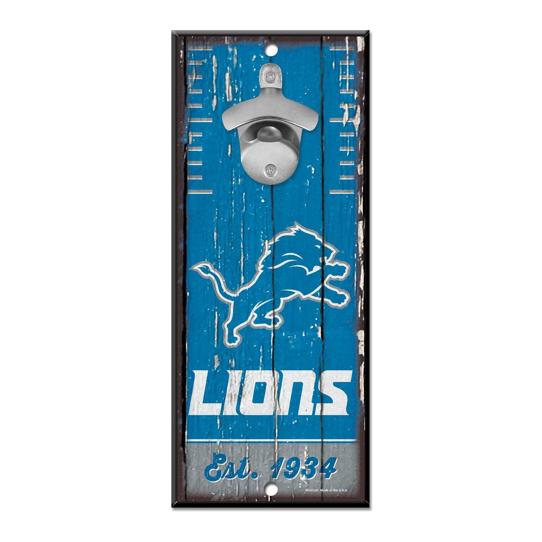 NFL Detroit Lions Bottle Opener Wood Sign 1 ct