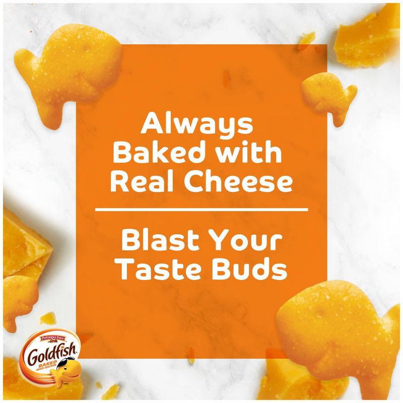 slide 2 of 8, Goldfish Flavor Blasted Crackers Xtra Cheddar Snack Packs - 10.8oz/12ct, 10.8 oz, 12 ct