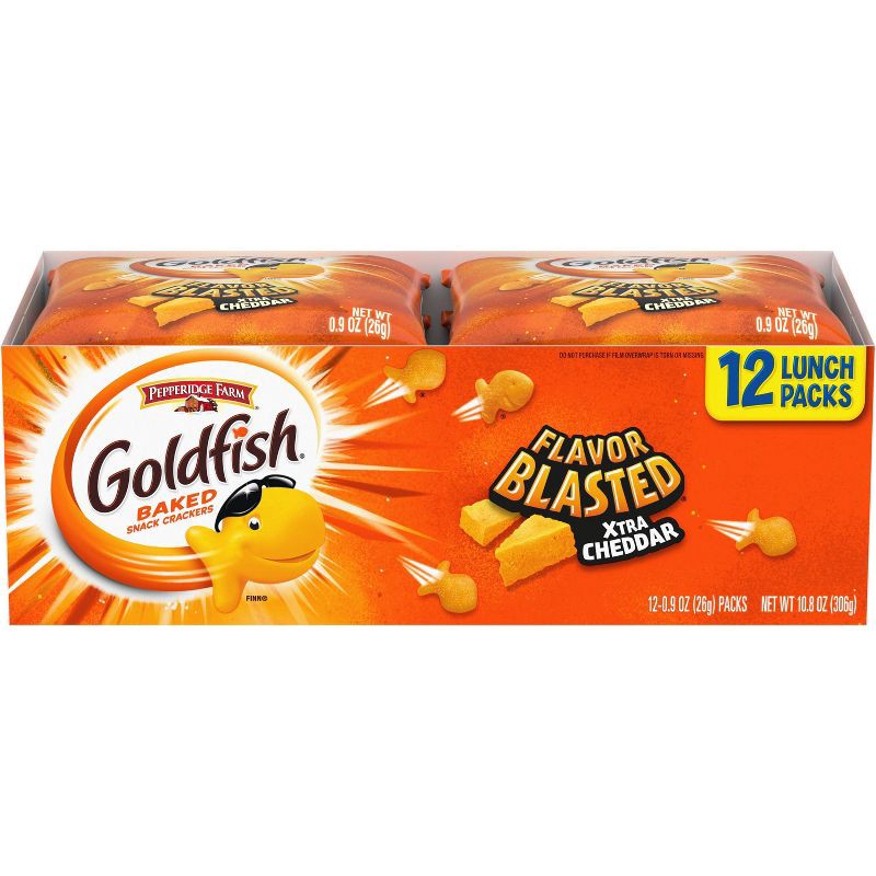slide 1 of 7, Pepperidge Farm Goldfish Flavor Blasted Extra Cheddar - 10.8oz/12ct, 10.8 oz, 12 ct