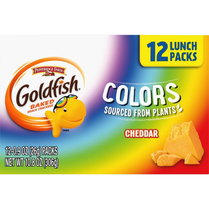 slide 2 of 13, Goldfish Colors Cheddar Crackers Snack Pack - 10.8oz/12ct, 10.8 oz, 12 ct