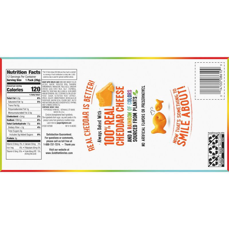 slide 6 of 13, Goldfish Colors Cheddar Crackers Snack Pack - 10.8oz/12ct, 10.8 oz, 12 ct
