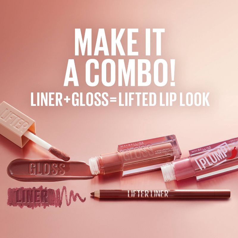 slide 5 of 8, Maybelline Lifter Gloss Plumping Lip Gloss with Hyaluronic Acid - 12 Opal - 0.18 fl oz, 0.18 fl oz